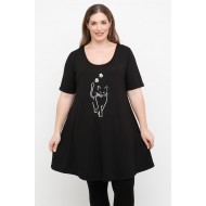 A25-276-41 Μπλουζοφόρεμα με Στάμπα