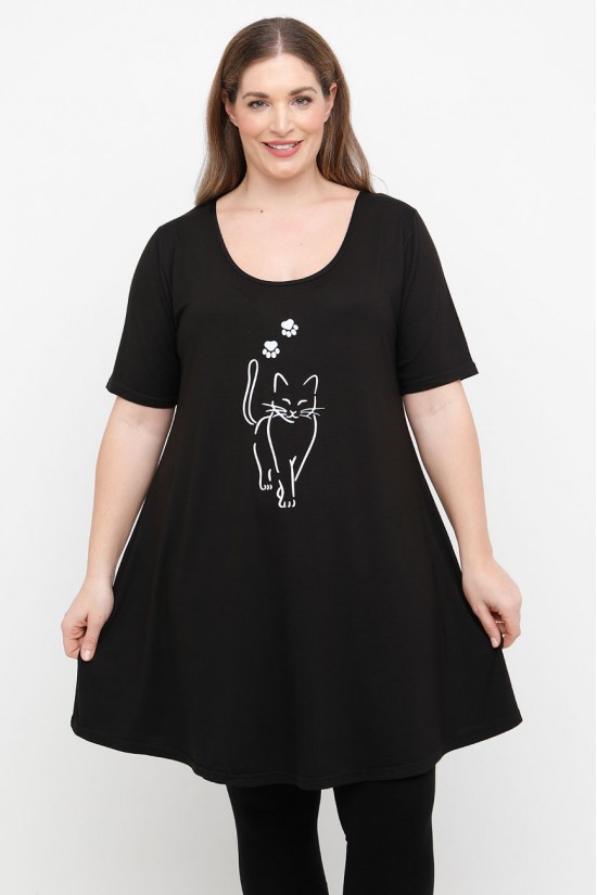 A25-276-41 Μπλουζοφόρεμα με Στάμπα A25-276-41 Μπλουζοφόρεμα με Στάμπα