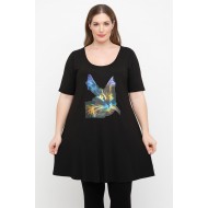 A25-276-44 Μπλουζοφόρεμα με Στάμπα