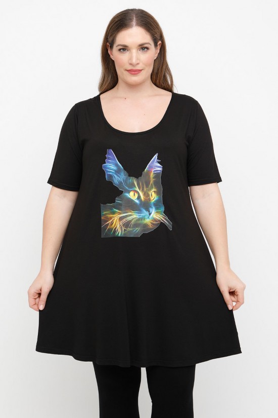 A25-276-44 Μπλουζοφόρεμα με Στάμπα A25-276-44 Μπλουζοφόρεμα με Στάμπα