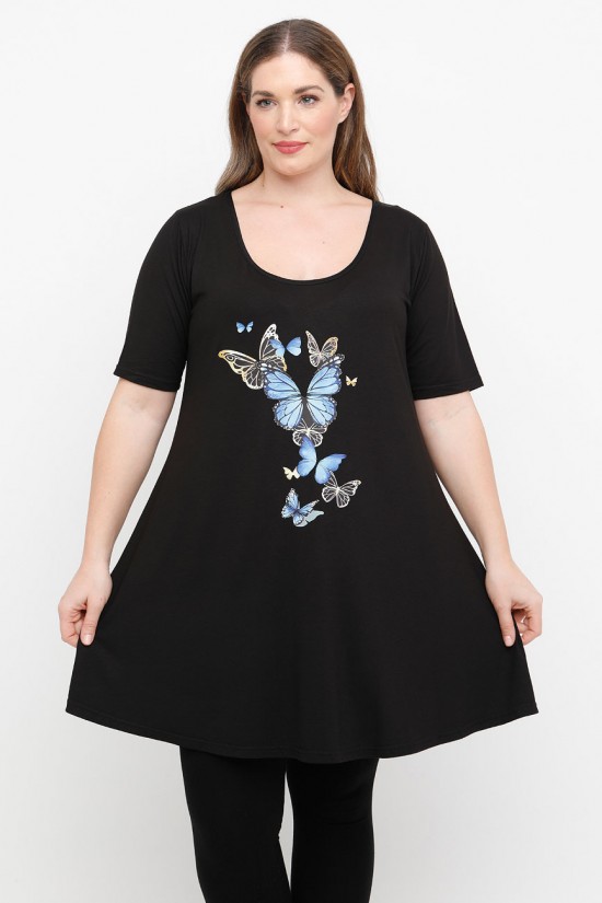 A25-276-46 Μπλουζοφόρεμα με Στάμπα A25-276-46 Μπλουζοφόρεμα με Στάμπα