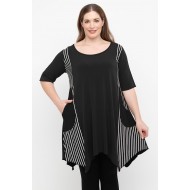 A25-563 Μπλουζοφόρεμα με Ρίγες