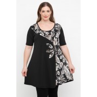 A25-5776KF Μπλουζοφόρεμα με Εμπριμέ