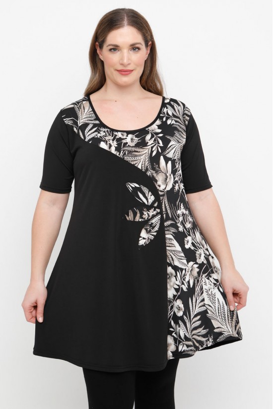 A25-5776KF Μπλουζοφόρεμα με Εμπριμέ