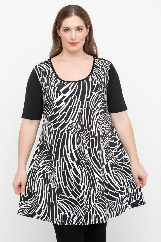 A25-5976 Μπλουζοφόρεμα με Εμπριμέ