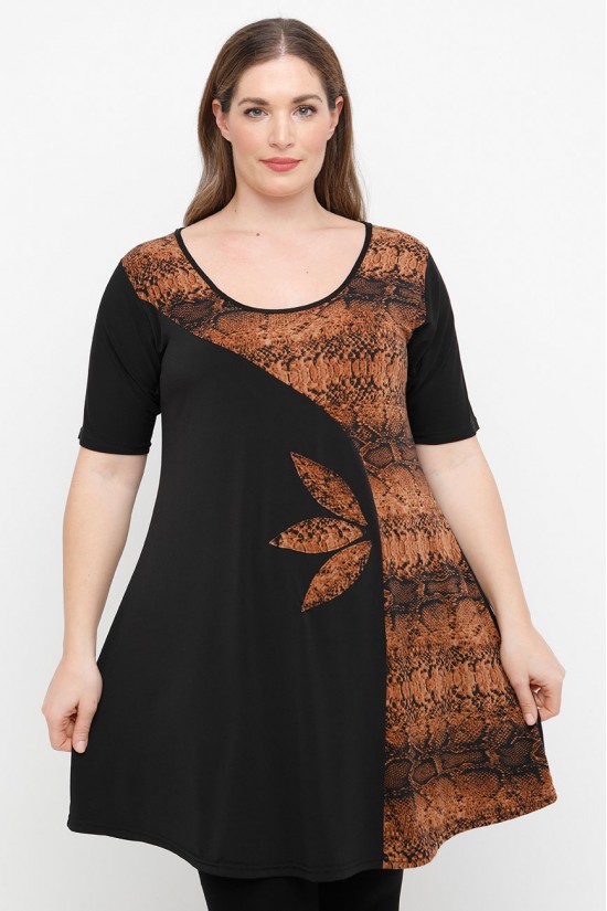 A25-9576KF Μπλουζοφόρεμα με Εμπριμέ