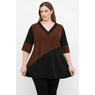 A26-1108LM Μπλούζα Εβαζέ - Καφέ