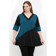 A26-1108LM Μπλούζα Εβαζέ - Πετρόλ