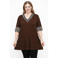 A26-108LR Μπλούζα Εβαζέ - Καφέ