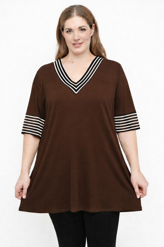 A26-108LR Μπλούζα Εβαζέ - Καφέ