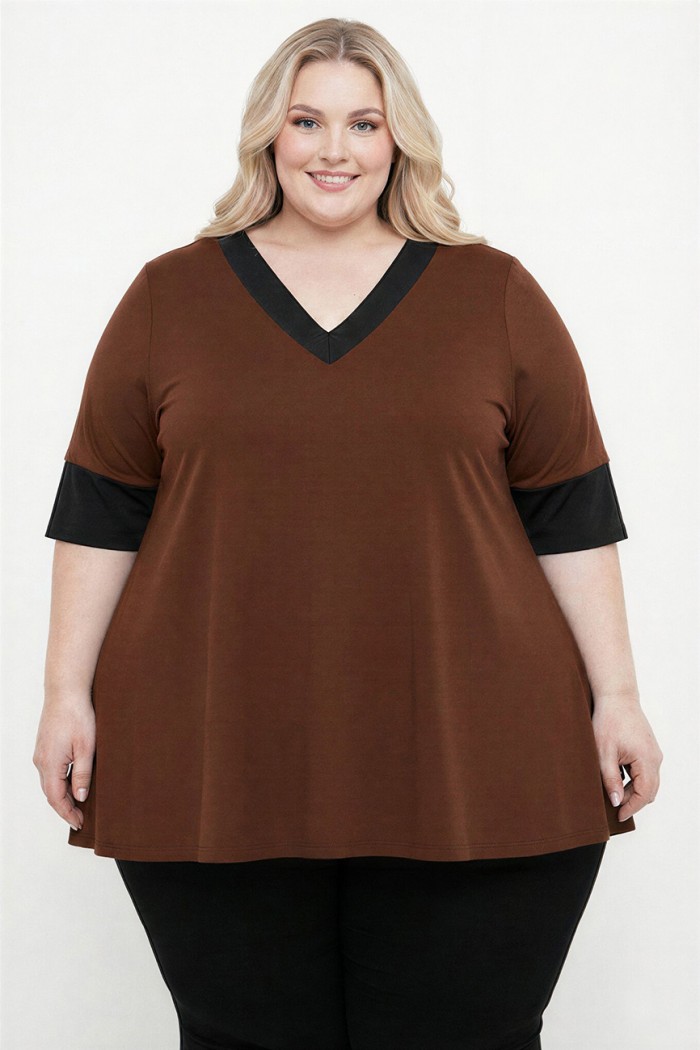 A26-108LV Μπλούζα Εβαζέ - Καφέ