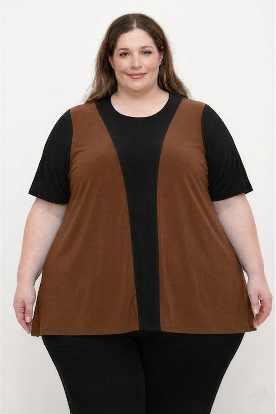 A26-116 Μπλούζα Εβαζέ - Καφέ