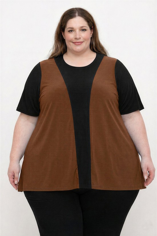 A26-116 Μπλούζα Εβαζέ - Καφέ