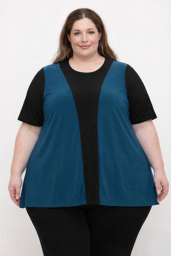 A26-116 Μπλούζα Εβαζέ - Πετρόλ