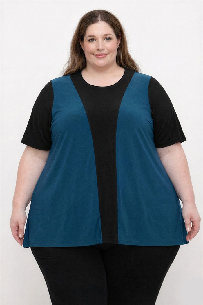 A26-116 Μπλούζα Εβαζέ - Πετρόλ