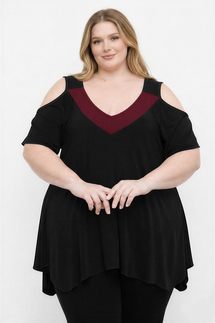 A26-123A Μπλούζα άλφα κομποζέ - Μπορντώ