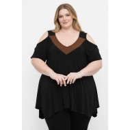 A26-123A Μπλούζα άλφα κομποζέ - Καφέ