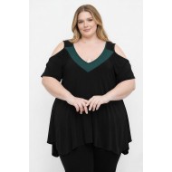 A26-123A Μπλούζα άλφα κομποζέ - Πετρόλ