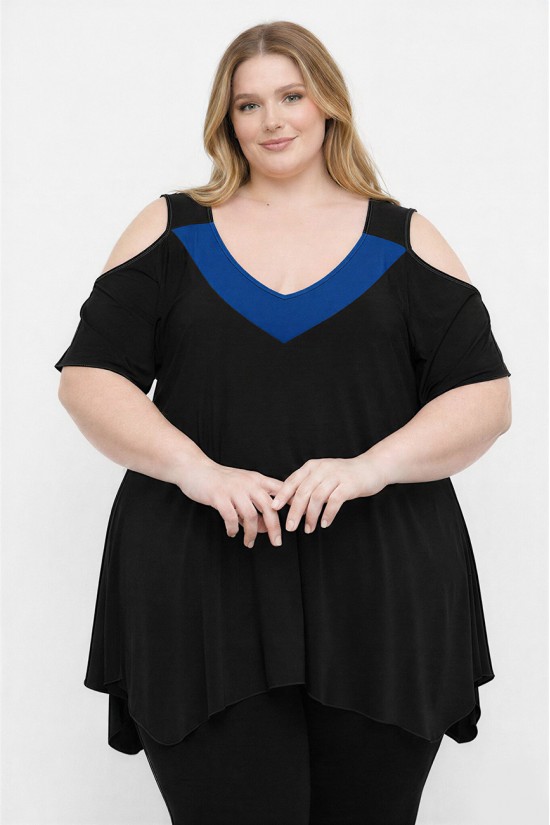 A26-123A Μπλούζα άλφα κομποζέ - Μπλε ρουά