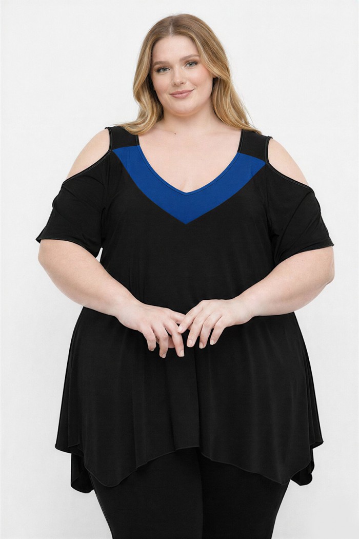 A26-123A Μπλούζα άλφα κομποζέ - Μπλε ρουά