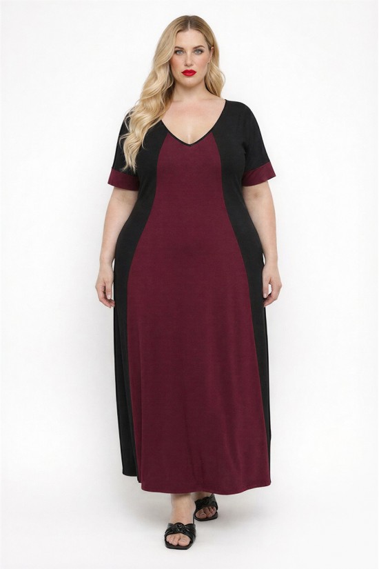 A26-123FKN Φόρεμα μακρύ - Μπορντώ