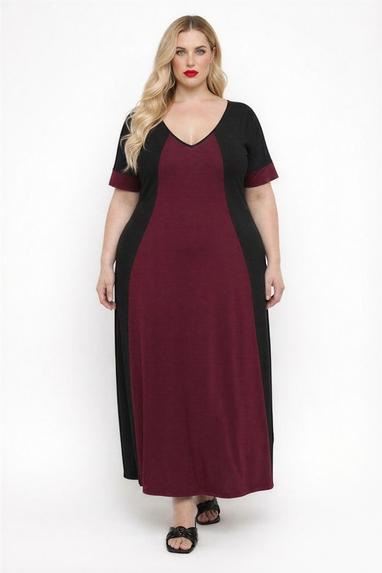 A26-123FKN Φόρεμα μακρύ - Μπορντώ