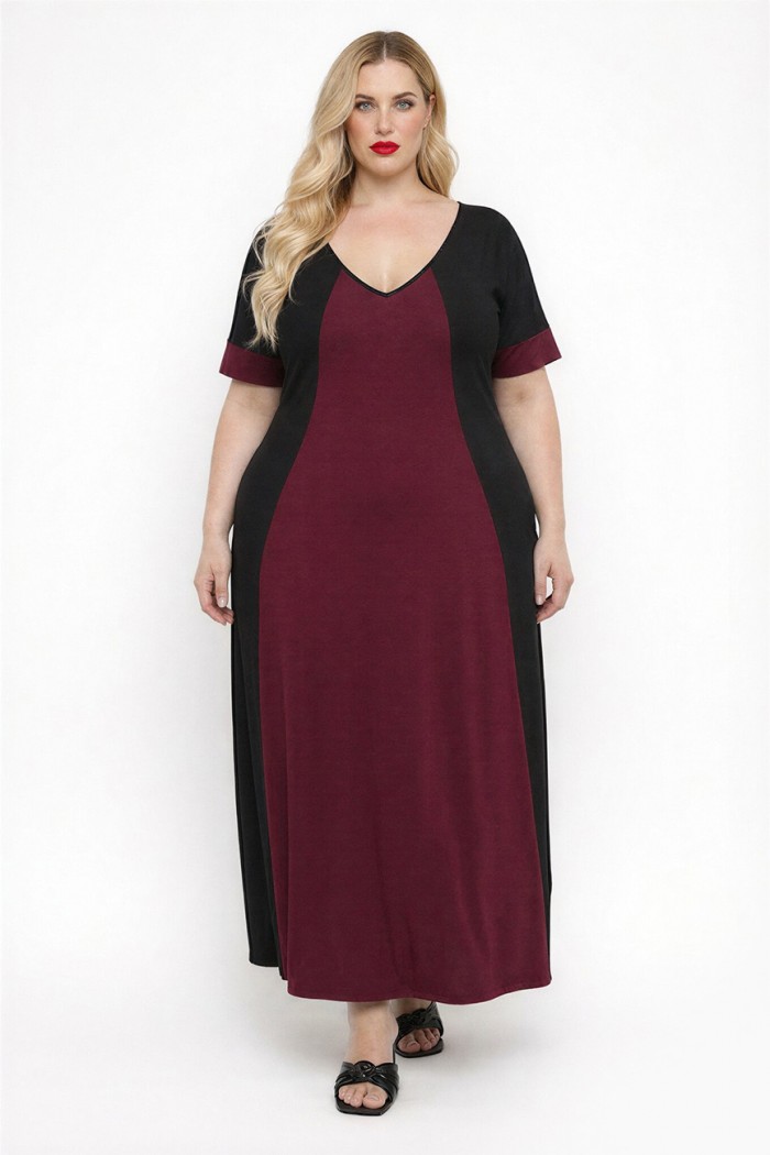 A26-123FKN Φόρεμα μακρύ - Μπορντώ