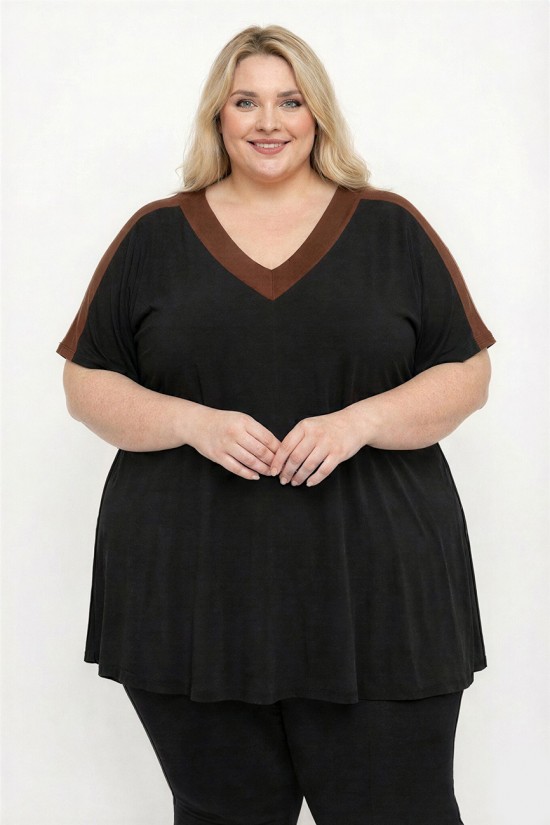 A26-149 Μπλούζα Εβαζέ - Καφέ