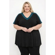 A26-149 Μπλούζα Εβαζέ - Πετρόλ