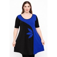 A26-176KF Μπλουζοφόρεμα σχέδιο φύλλα - Μπλε Ρουά