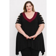 A26-182D Μπλουζοφόρεμα - Μπορντώ