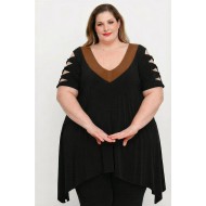 A26-182D Μπλουζοφόρεμα - Καφέ