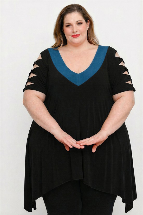 A26-182D Μπλουζοφόρεμα - Πετρόλ