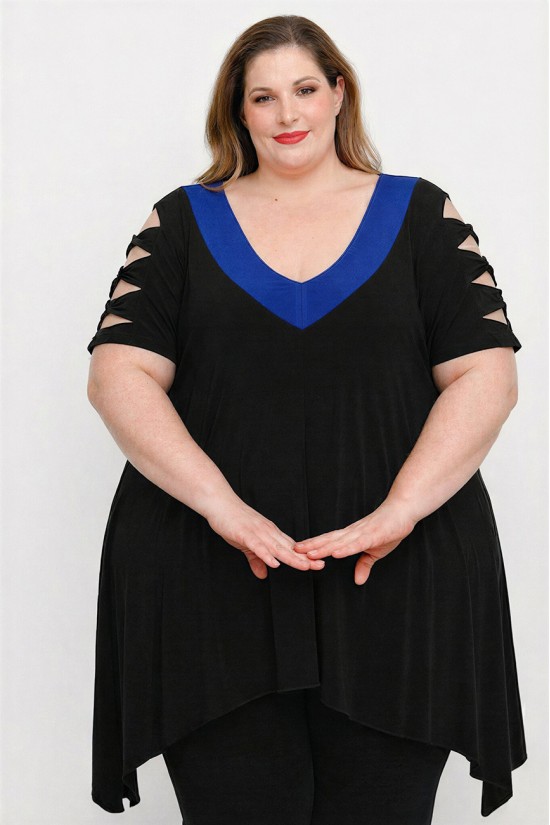 A26-182D Μπλουζοφόρεμα - Μπλε Ρουά