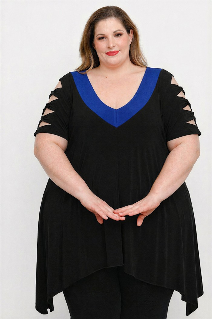 A26-182D Μπλουζοφόρεμα - Μπλε Ρουά