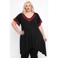 A26-182KN Μπλουζοφόρεμα - Μπορντώ