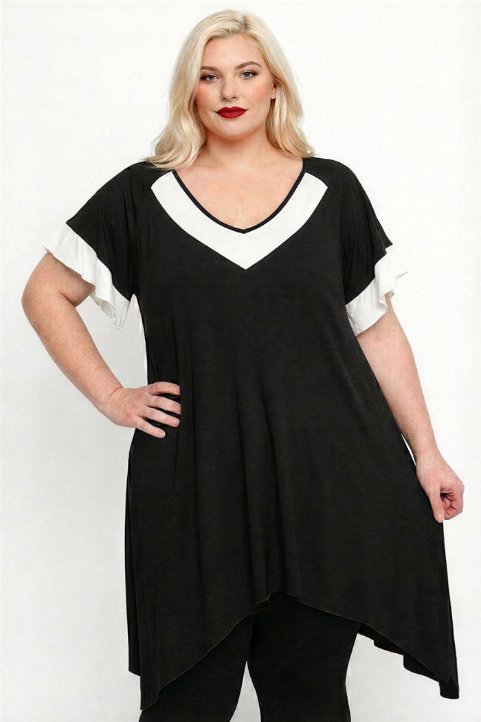 A26-182KN Μπλουζοφόρεμα - Λευκό