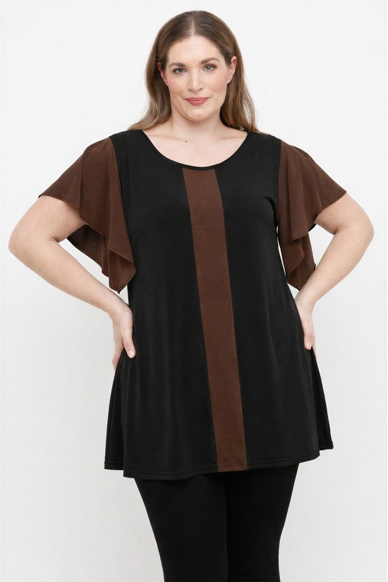 A26-184 Μπλούζα Εβαζέ - Καφέ