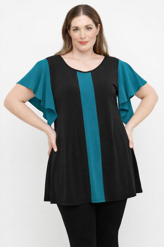 A26-184 Μπλούζα Εβαζέ - Πετρόλ