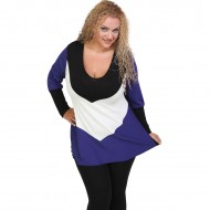 B20-108LK Μπλούζα εβαζέ τρίχρωμη jersey - Μπλε-ρουά