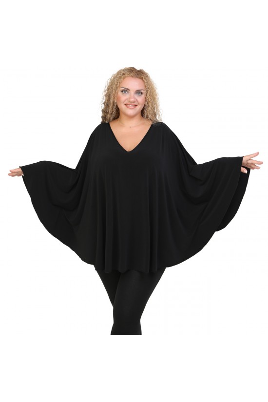 B20-112 Μπλούζα ομπρέλα jersey - Μαύρο B20-112 Μπλούζα ομπρέλα jersey - Μαύρο