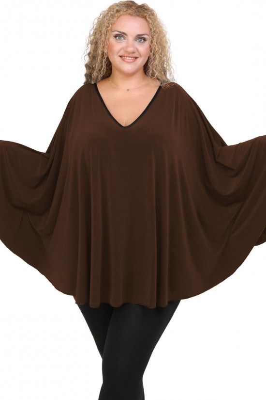 B20-112 Μπλούζα ομπρέλα jersey - Καφέ