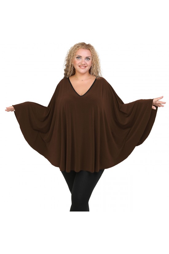 B20-112 Μπλούζα ομπρέλα jersey - Καφέ
