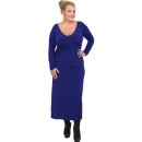 B20-123FK Long Jersey Dress - Blue-roi B20-123FK Long Jersey Dress - Blue-roi