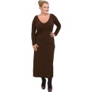 B20-123FK Long Jersey Dress - Brown B20-123FK Long Jersey Dress - Brown