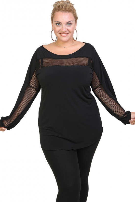 B20-125D Μπλούζα ρεγκλάν με δίκτυ jersey