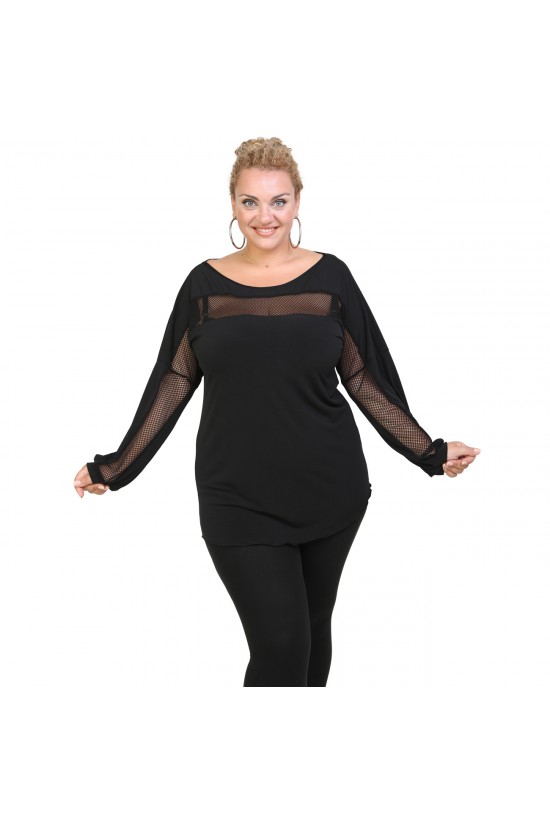 B20-125D Μπλούζα ρεγκλάν με δίκτυ jersey