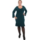 B20-125F Jersey Dress with volan hem - Petrol B20-125F Jersey Dress with volan hem - Petrol
