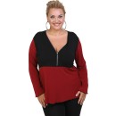 B20-190D Jersey Blouse with zipper - Bordeaux B20-190D Jersey Blouse with zipper - Bordeaux