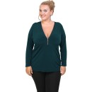 B20-190 Jersey Blouse with zipper - Petrol B20-190 Jersey Blouse with zipper - Petrol